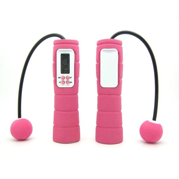 

portable digital lcd wireless cordless jump jumping rope skipping calorie timer for indoor & outdoor u ropes