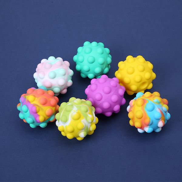 

fashion silicone rainbow grip ball toys 3d decompression bubble music fingertip decompress vent fidget toy gifts