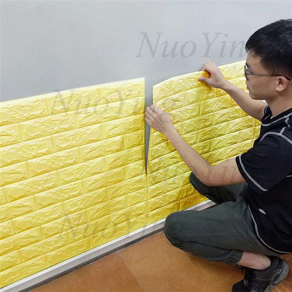 

wallpapers self adhesive 3d brick wall stickers stone living room decor foam waterproof panels covering wallpaper home tv background kid