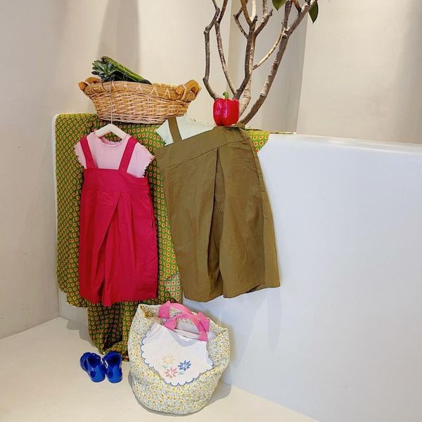 

style girls boys overall summer kids pants clothes 1-7 years jumpsuits, Blue