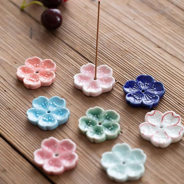 

fragrance lamps cherry blossoms japanese style ceramic incense stick home bedroom holder decoration