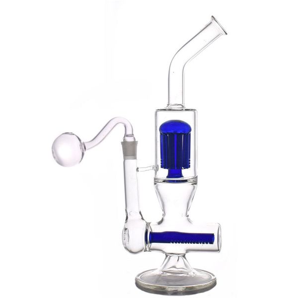 Bong in vetro da 16,5 pollici Tornado Lifebuoy Base Ciclone Percolatore Bong braccio albero perc Olio di tabacco Dab Rigs con tubo bruciatore a olio in vetro