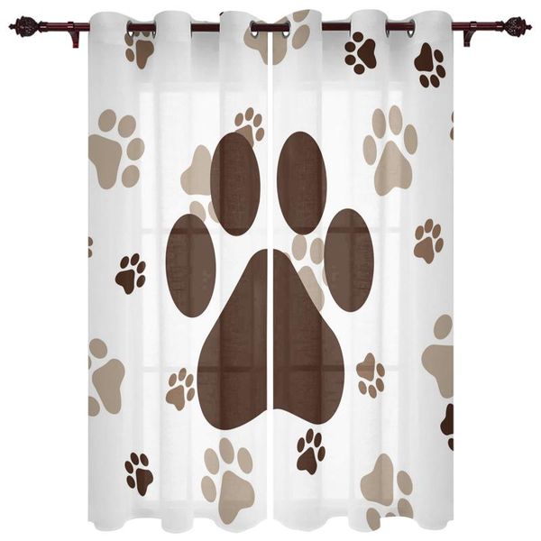 

exquisite home curtains animal footprints living room bedroom kitchen translucent polyester decorative curtain & drapes