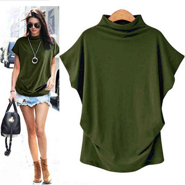 

polo 5xl summer batwing solid tshirt plus size fashion casual release half female t-shirt, White
