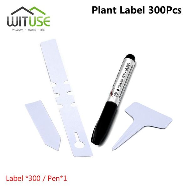

other garden supplies 3 shapes stick/t-type/ribbon each 300 pcs plastic plant labels white marker blank tags for gardening labeling