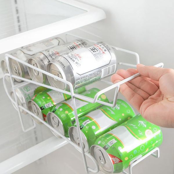

kitchen storage & organization fridge refrigerator rack double-layer er deskshelf can beer cola wine bottle holder organizer cupboa