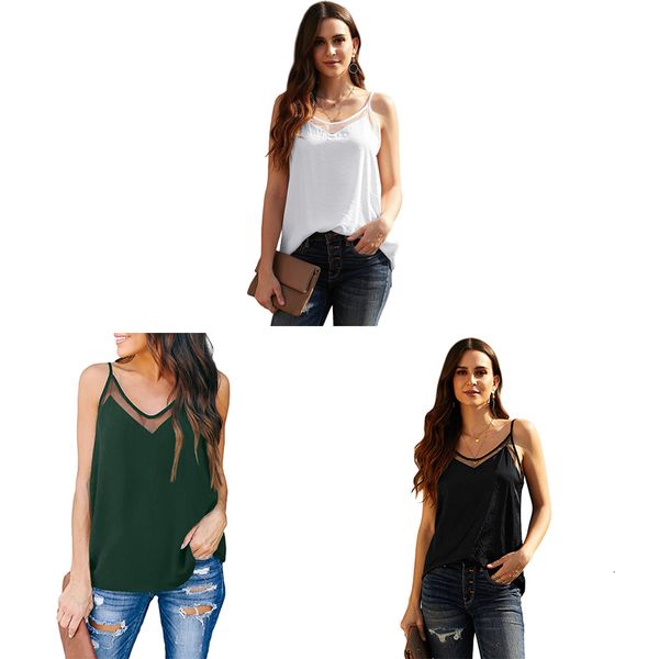 

women's tanks & camis satin cami dressy camisole shirt summer v neck e1n0, White