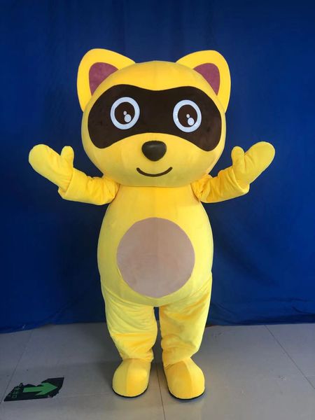 

real picture raccoon mascot costume fancy dress for halloween carnival party support customization, Red;yellow