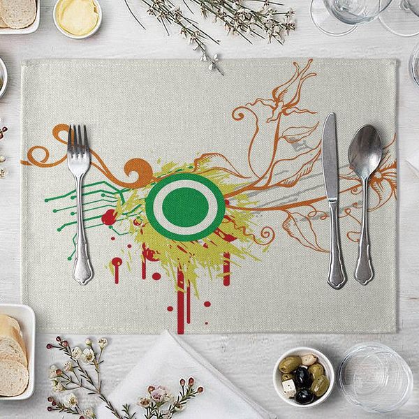 

mats & pads geometric flower mat tableware drink cup for kitchen dining table placemat accessories