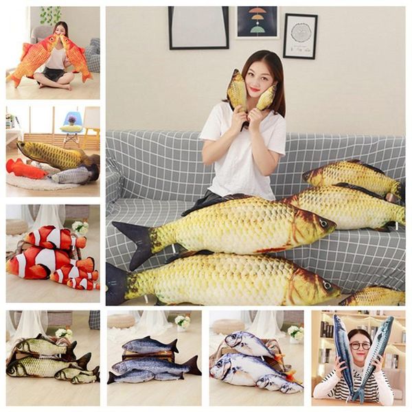 

cat toys creative 3d carp fish shape toy simulation playing plush for gift catnip stuffed pillow doll pet