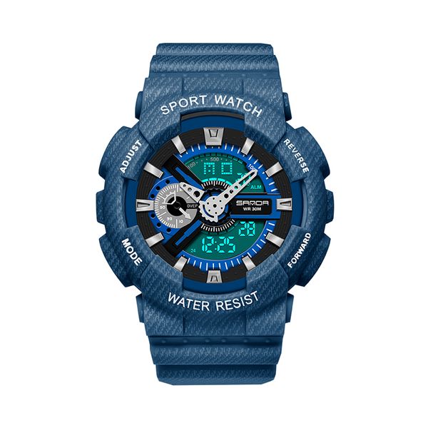 

the multifunctional sports luminous electronic couple watch korean version personality creative shockproof and drop resistant 30 meters deep, Slivery;brown