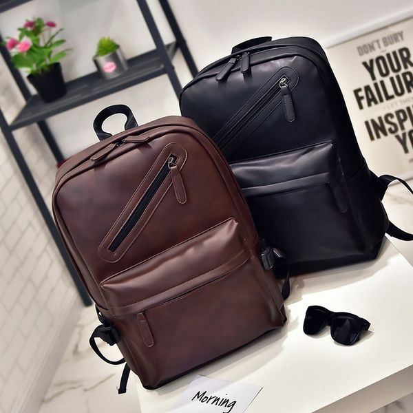 

backpack men's travel bag fashion pu leisure sports