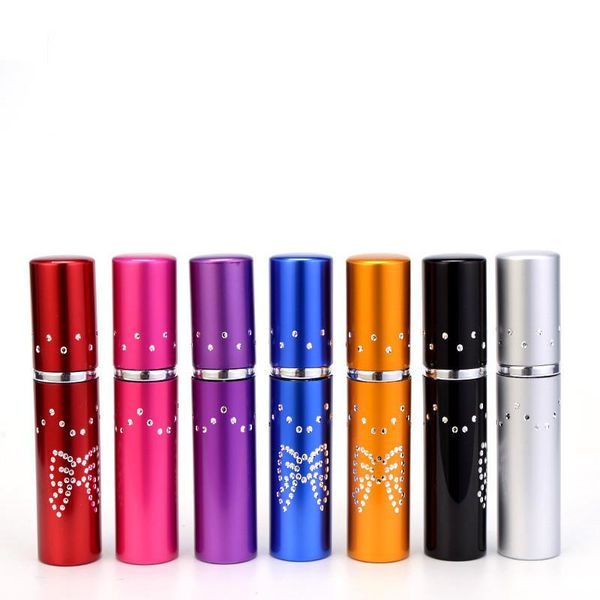 

7colors 5ml perfume butterfly drill point aluminum tube packing travel perfume empty bottle essential oils diffusers fragrance