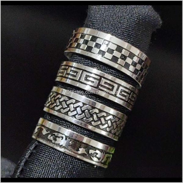 

cluster rings jewelry drop delivery 2021 smooth personalized oil dripping ring simple fashion mens accessories yr7rx, Golden;silver