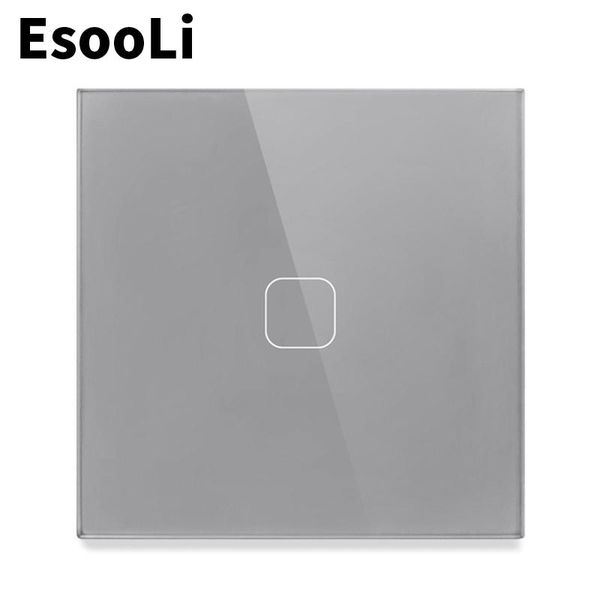 

smart home control esooli 1/2/3 gang 1 way eu/uk standard light switch wall touch sensor switch,crystal glass power,luxury