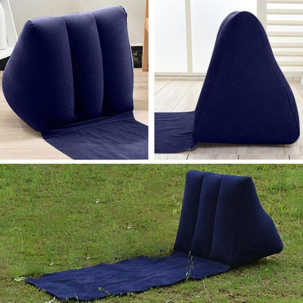 

inflatable pvc camping mat foldable beach long triangle automatic mattress soft cushion a9o6 outdoor pads