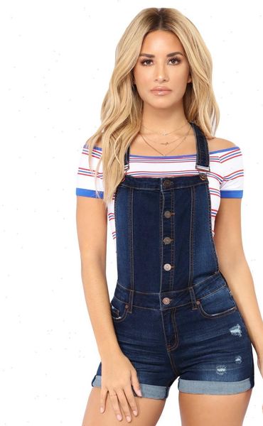 

summer denim bib overalls womens rompers jeans shorts and playsuit, Black;white