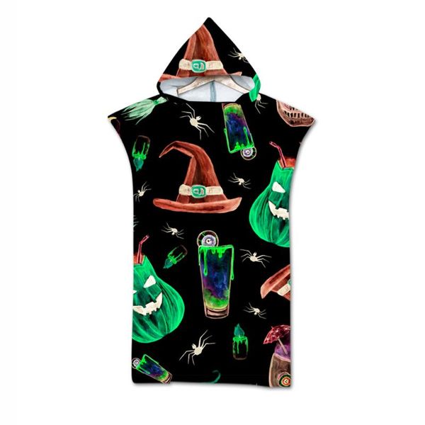 

towel 3d sided printed terror anime robe bath outdoor hooded beach poncho bathrobe towels women man aht50