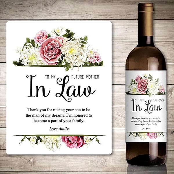 

wall stickers custom wine label gift for in laws,personalize thank you bottle sticker,wedding the parents of bride and groom