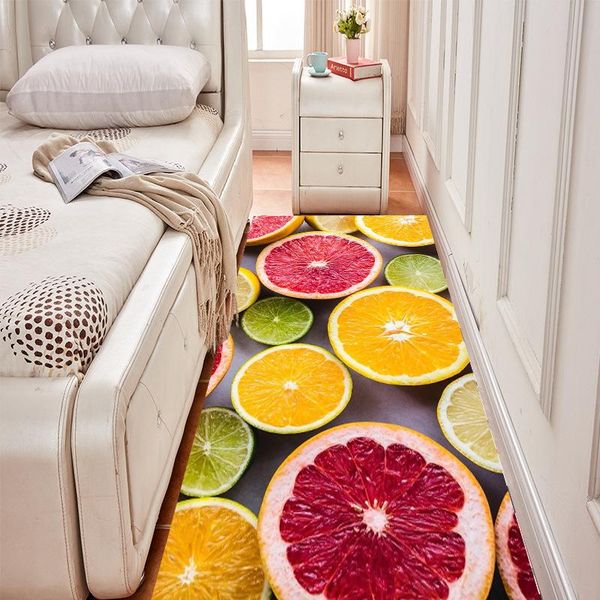 

orange fruit flower long door mat rug bathroom kitchen bedroom floor home entrance rugs carpets