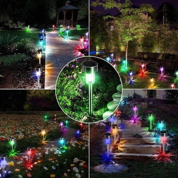 

solar lamps 10 pcs/set led garden lights powered lamp night pathway lighting patio waterproof light landscape lawn yard out j7j4