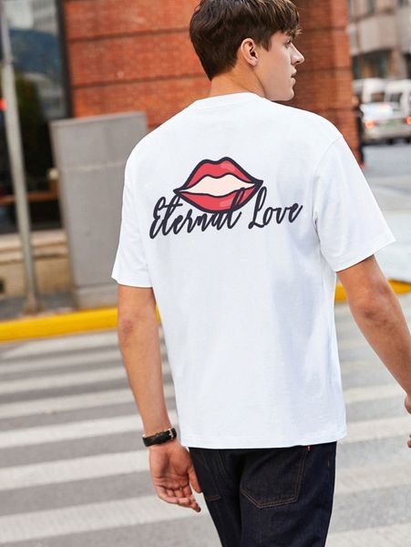 

men lip & letter graphic tee 92ns#, White;black