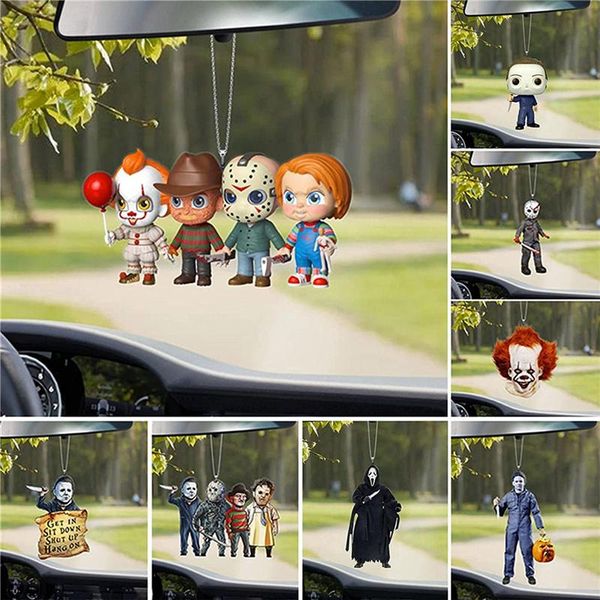

party favor halloween horror gnome pendant creative movie zombies dwarf car rearview mirror gift decor