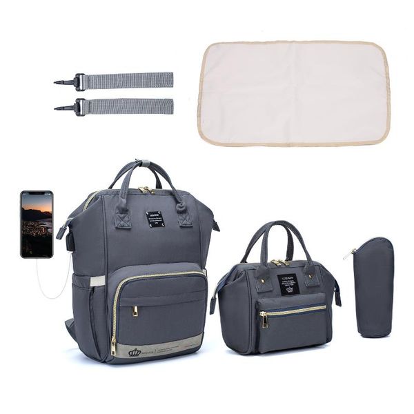 

diaper bags bag backpack women's mom travel nappy large capacity maternity usb charge port stroller strap 3 piece suit