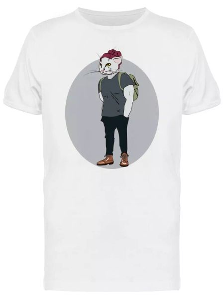 

hipster muscular cat men's tee -image by shutterstock, White;black