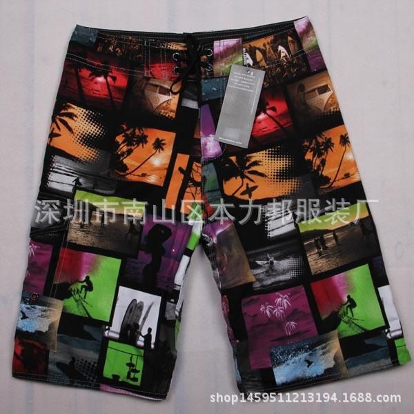 

men's shorts beach pants sports five-point straight surfing spring and summer, White;black