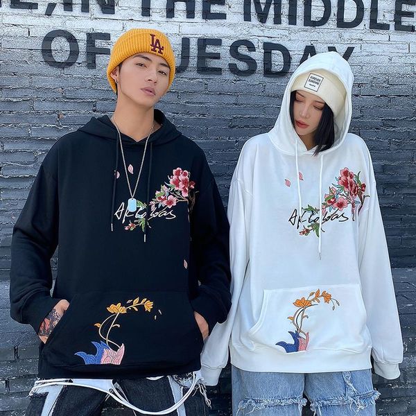 

cold wind cut plum national trends men's hoodies xiaofan couple hooded sweater men autumn loose print american fashion brand shirt, Black