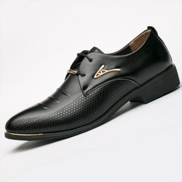 

mens dress shoes casual business style large size pu leather1, Black