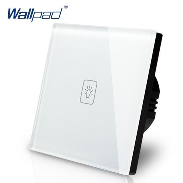 

smart home control 1 gang way switch wallpad luxury white crystal glass wall touch ac 110-250v european standard