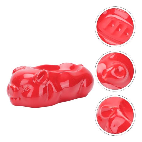 

gift wrap 1pc creative ceramic soap tray punching bathroom draining holder (red)
