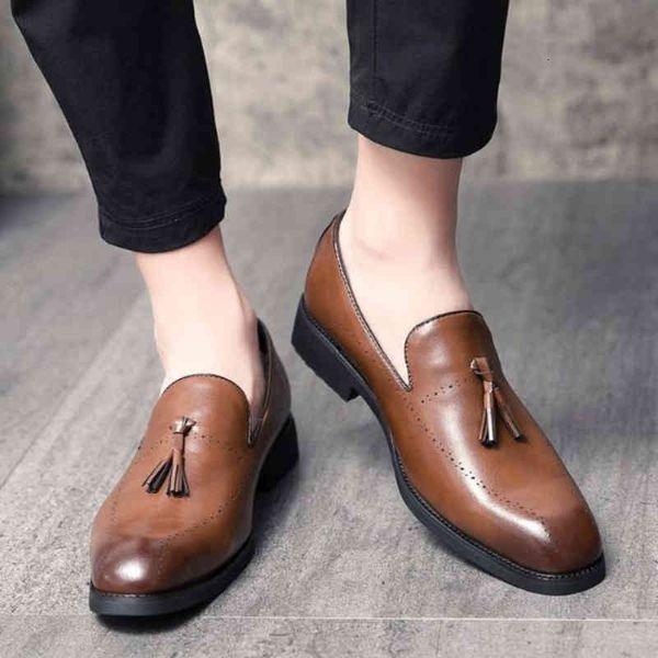 

dress shoes sapatos masculinos de verÃ£o com borla respirÃ¡vel, calÃ§ados pu tendÃªncia lazer um pedal, vestido para jovens, fundo reto confortÃ¡, Black