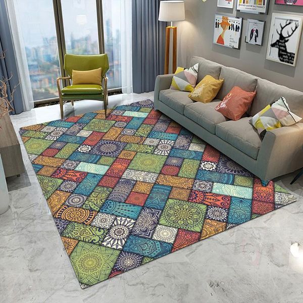 

carpets non-slip bohemian mandala style floral pattern rug floor mat living room balcony bathroom kitchen bedroom carpet 3d