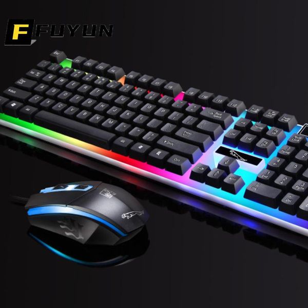 

keyboard mouse combos fuyun silent gaming set for pc lapwired usb game essential led illuminated and n80