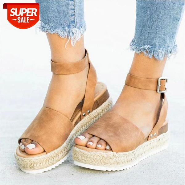 

women sandals soft leather wedges shoes espadrilles platform female 4cm high heels summer chaussures femme #7q8k, Black