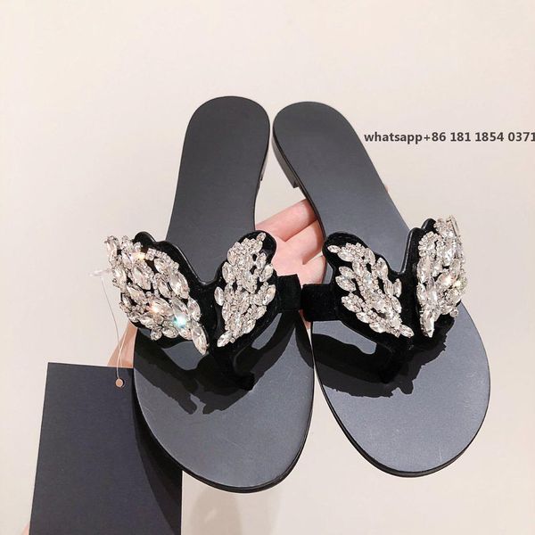 

2021 fashionable sandals casual brand flat comfortable women's slippers shoes size 35-40, Black