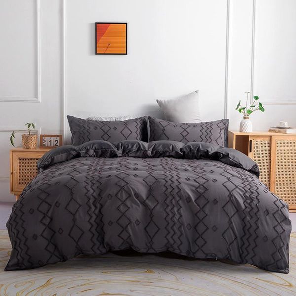 

bedding sets modern simple solid color stripe set geometry comforter cover pillowacse home bedroom duvet single  king