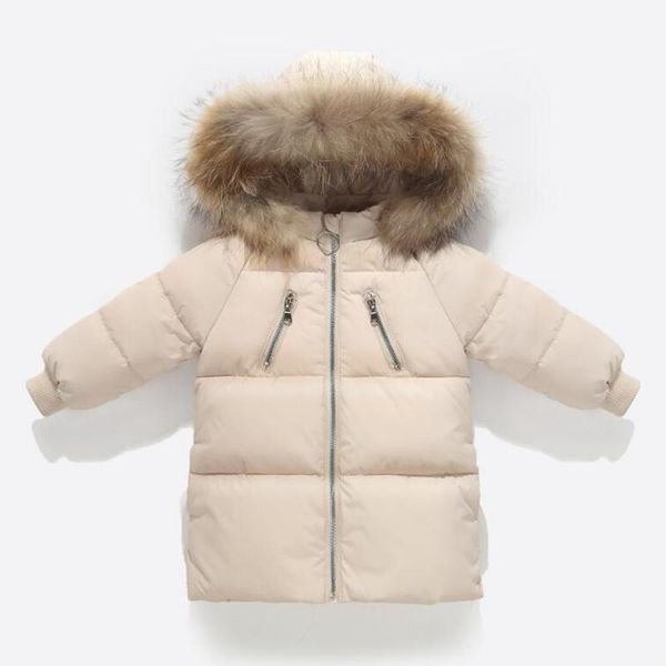 

coat 2021 fur hooded down jacket for girl boy parkas children outwear toddler clothes baby boys girls winter kids coats jackets, Blue;gray