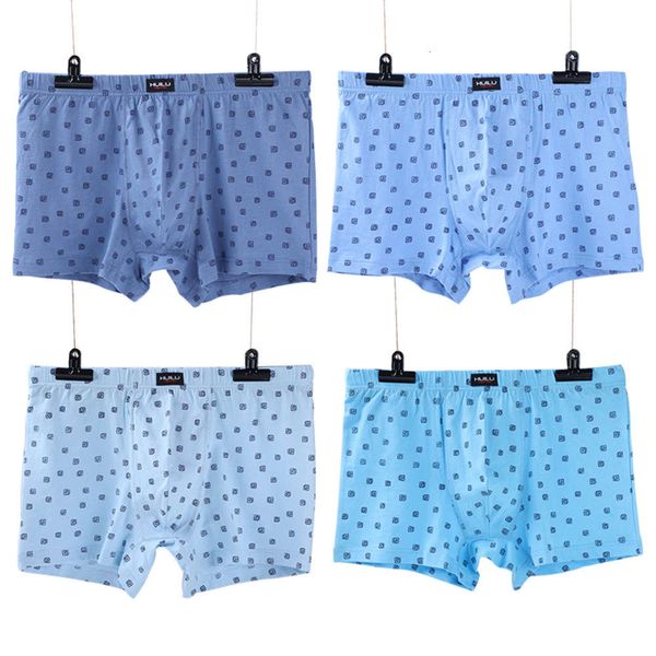 

huilu young men's cotton boxers printed at the middle waist, breathable and comfortable boxers, Black;white