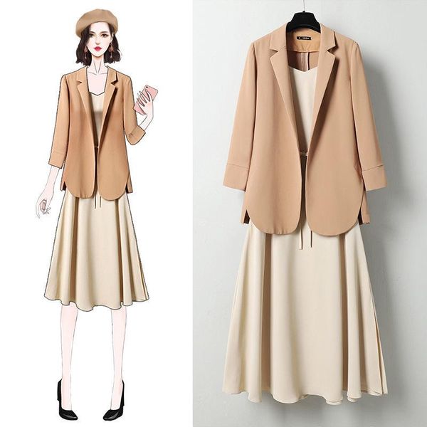 

suit woman style small fragrance wind inside take skirt condole dress two-piece casual dresses, Black;gray