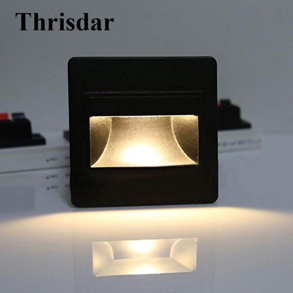 

thrisdar 6pcs 95x95mm outdoor led footlight embedded corner lamp waterproof step stair light villa el underground wall lamps