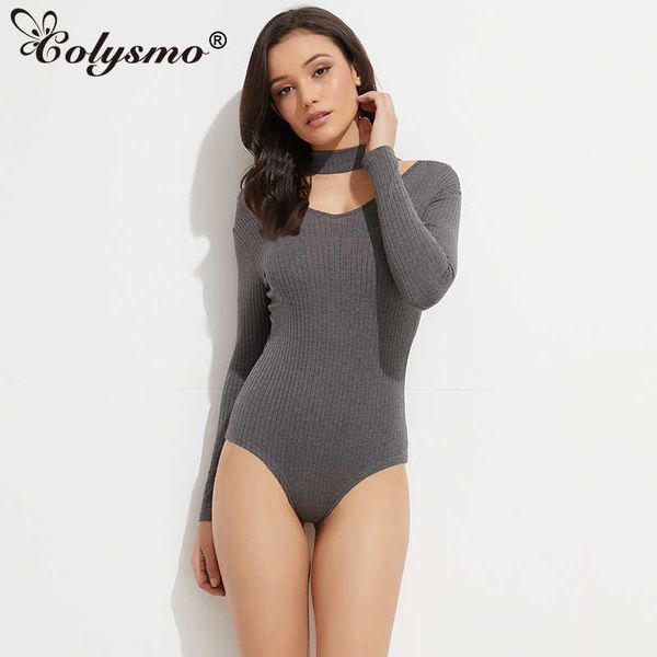 

colysmo bodysuit rompers womens jumpsuit long sleeve body feminino autumn playsuit women bodysuits plus size jumpsuits 210527, Black;white
