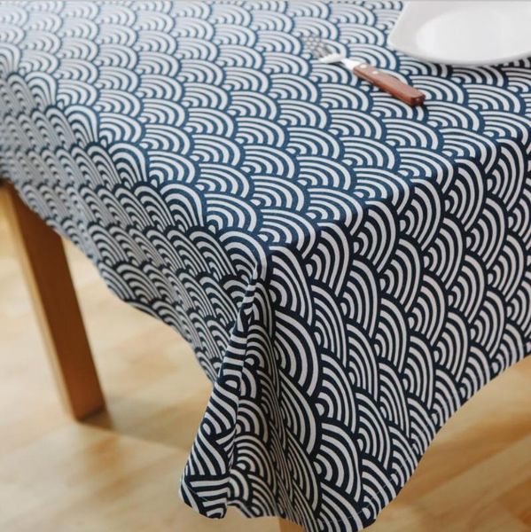 

table cloth [ slow soul] japan style blue waves tablecloth mediterranean geometric totem folk cover toalha de mesa nappe rectangulaire