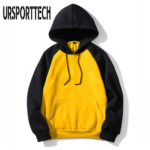 

2019 casual men's hoodies autumn winter coat male hoodies solid color men hip hop streetwear sweatshirts skateboard hooded, Black