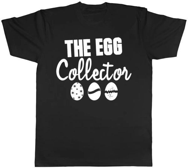 

the egg collector easter mens womens ladies t-shirt, White;black