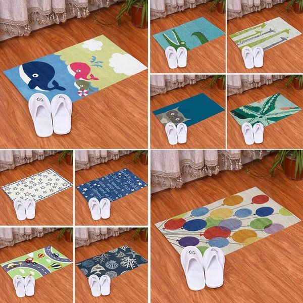 

cute children cartoon pattern rectangle carpet living room bedroom kitchen non-slip door mat rug home ground blanket decor carpets