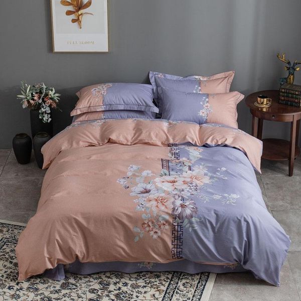

bedding sets large llower twill printed cotton four-piece suit
